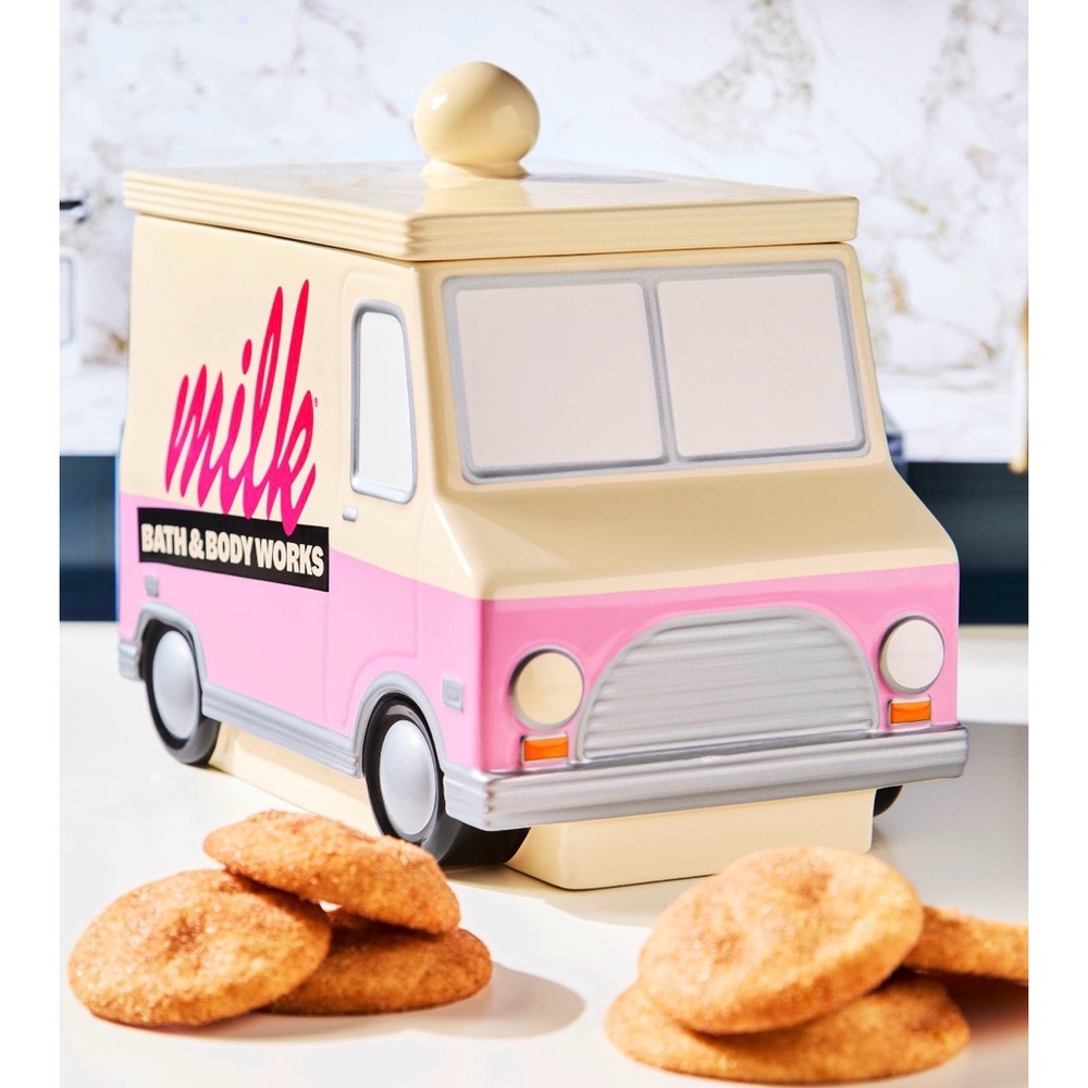 Bath & Body Works Pink and Cream Milk Truck Jar